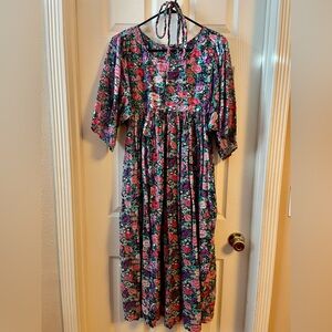Jasmine Floral Dress - Pink and Green